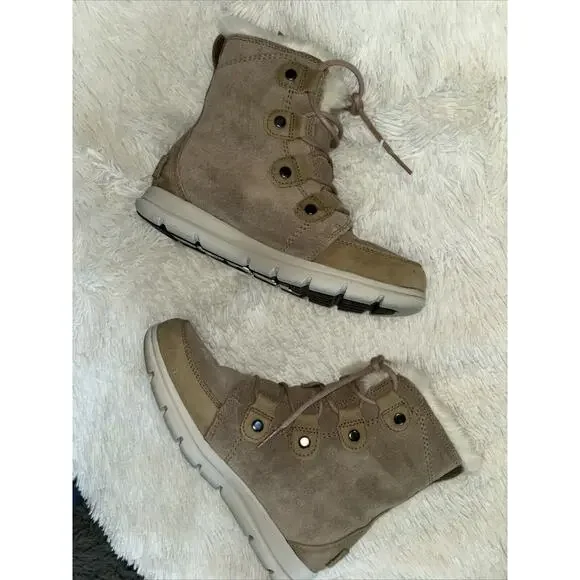 Sorel Suede Faux Fur Lined Boots Size 8 - Picture 6 of 10